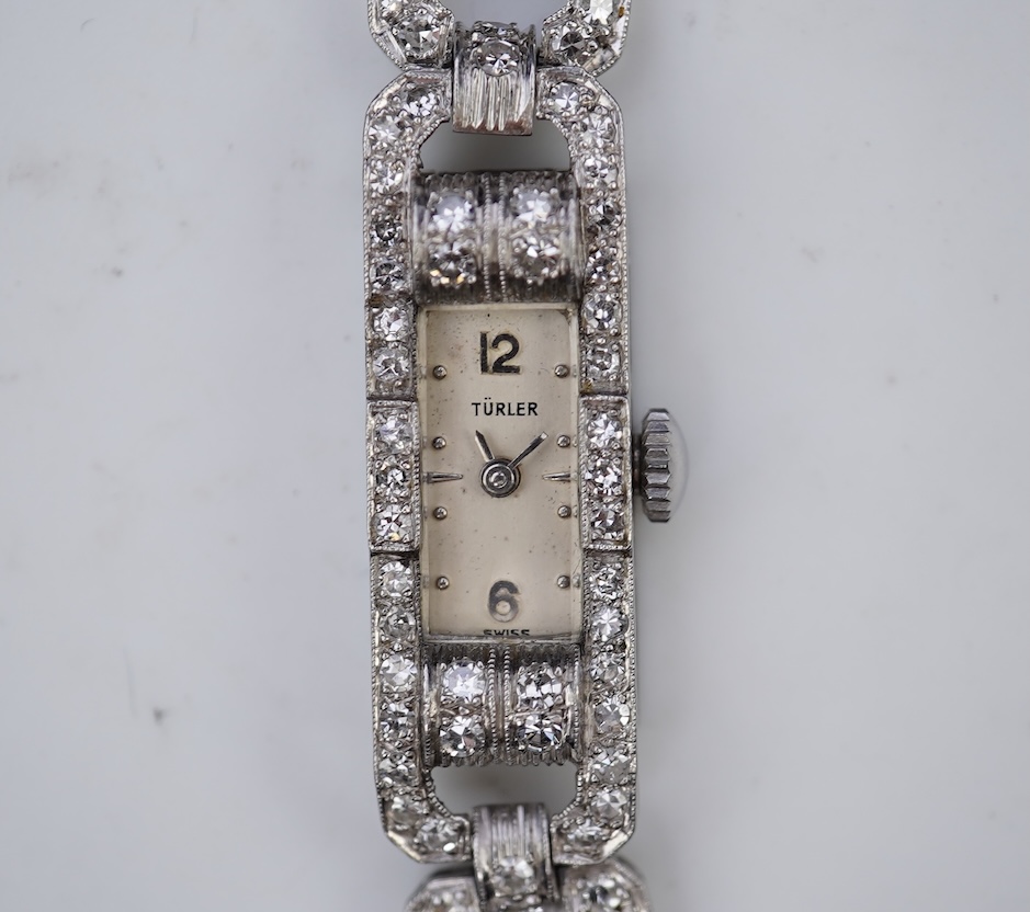 Türler, an Art Deco diamond cocktail watch, 1930s